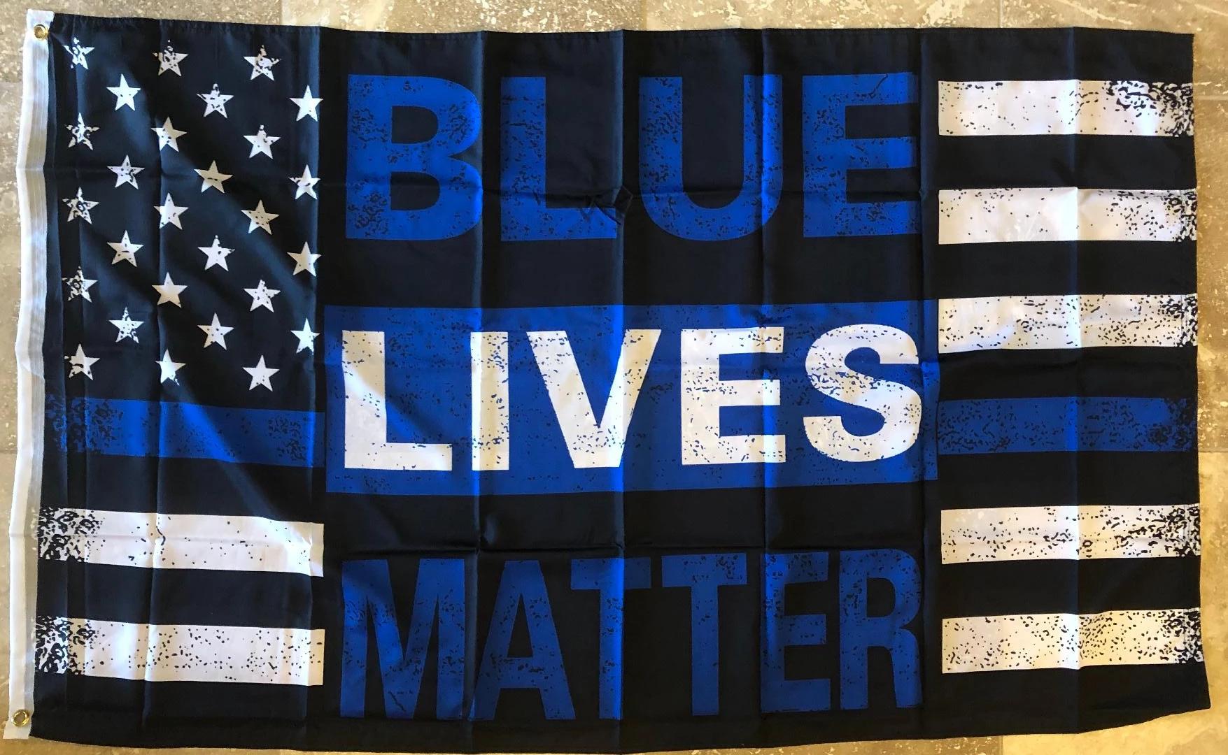 Police Punisher Skull Blue Line Flag – 2x3 Foot, Rough Tex 100D Polyester, Indoor/Outdoor - View #10