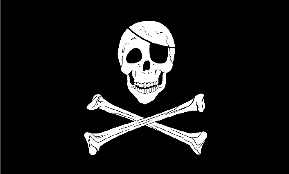 Bandera De Parche Ojo Rojo Jolly Roger De Pirata, 12x18