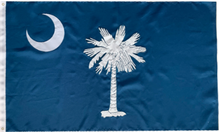 South Carolina 2023 3'X5' Embroidered Flag ROUGH TEX® 600D Nylon with Sleeve & Grommets