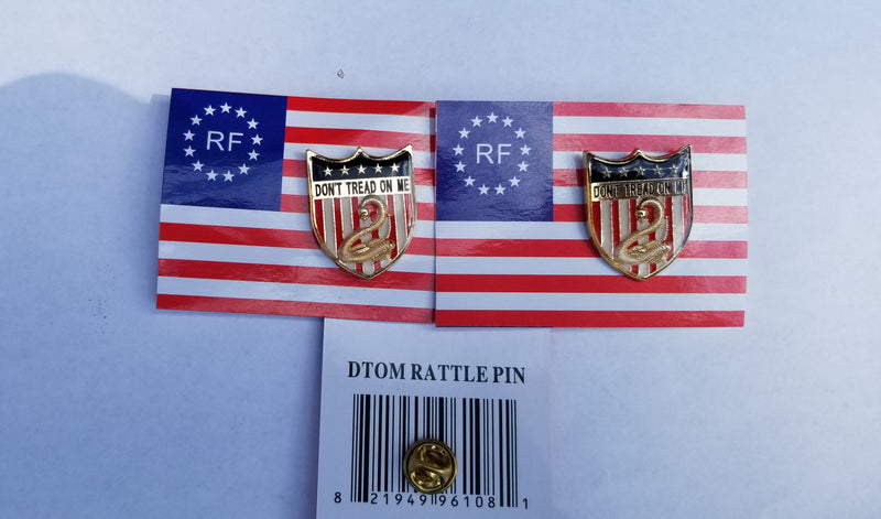 1st Navy Jack Rattlesnake Gadsden American Don't Tread On Me USA Flag Shield Lapel Pin