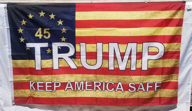 Trump Keep America Safe 45 USA Vintage American 3'X5' Flag ROUGH TEX® 100D