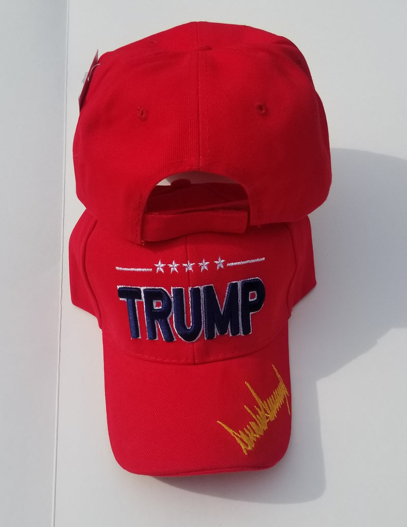Trump 5 Stars Gold Signature Edition Red Embroidered Cap
