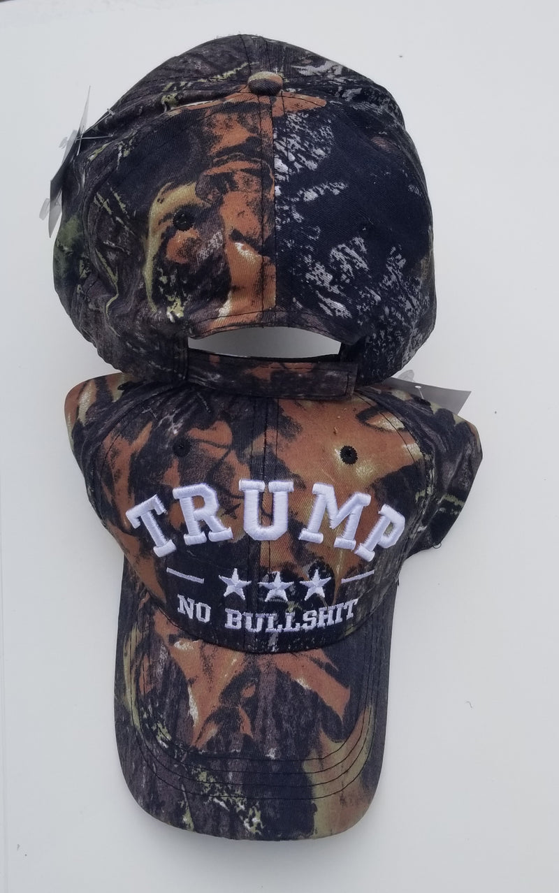 Trump No Bullshit Embroidered Caps Camo Style Limited Edition MAGA Nation Hat 2024