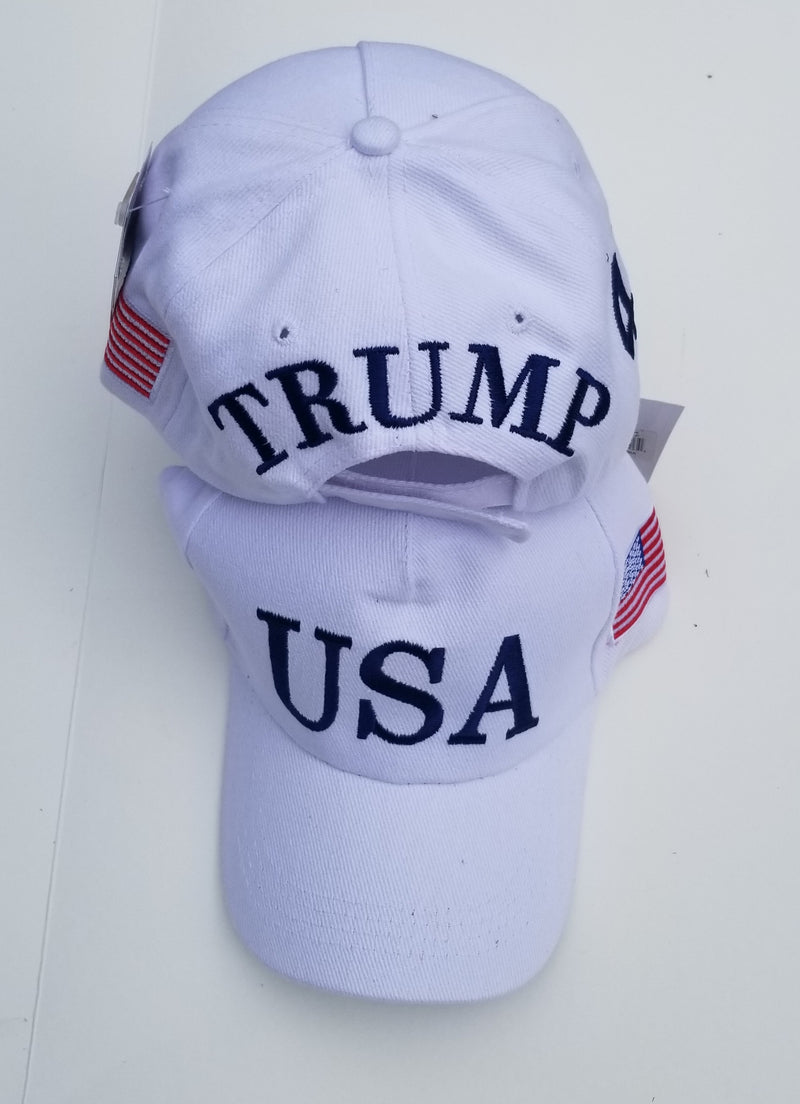 USA 45 White Trump Embroidered Caps Golf Style Country Official Limited Edition MAGA Nation Hat 2024