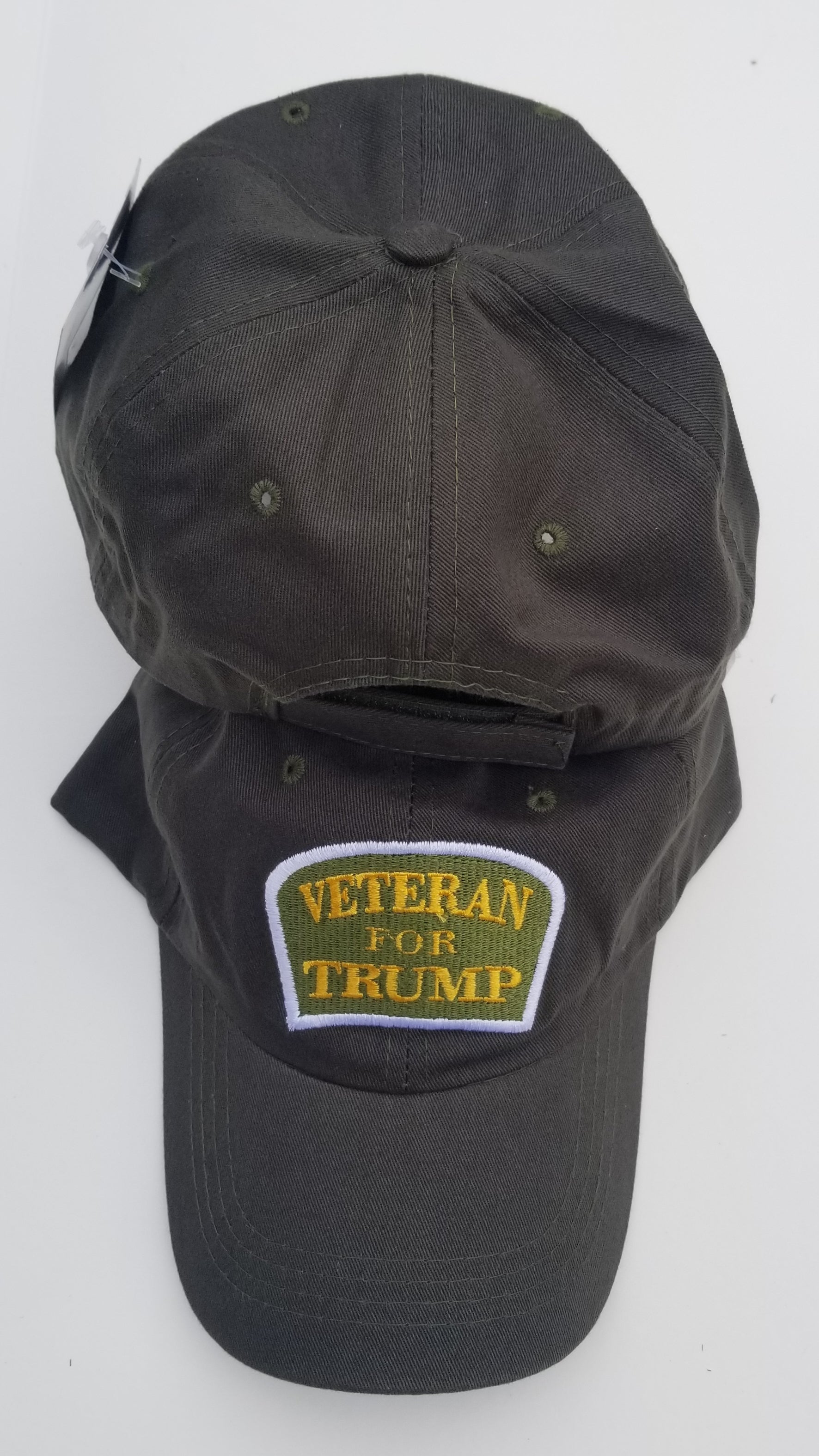 Veterans For Trump 2024 Embroidered Military Hat - Olive Green 100% Cotton Adjustable Cap 2 thumbnail image