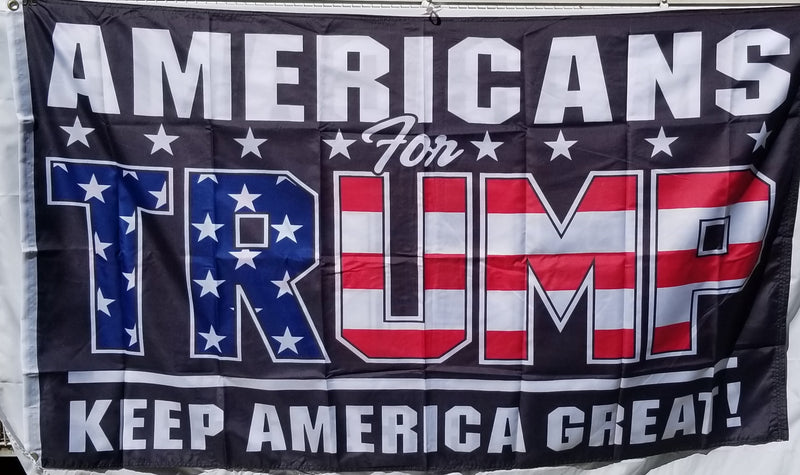 Americans for Trump Keep America Great! Double Sided 100D Flags Brass Grommets 3x5 Feet