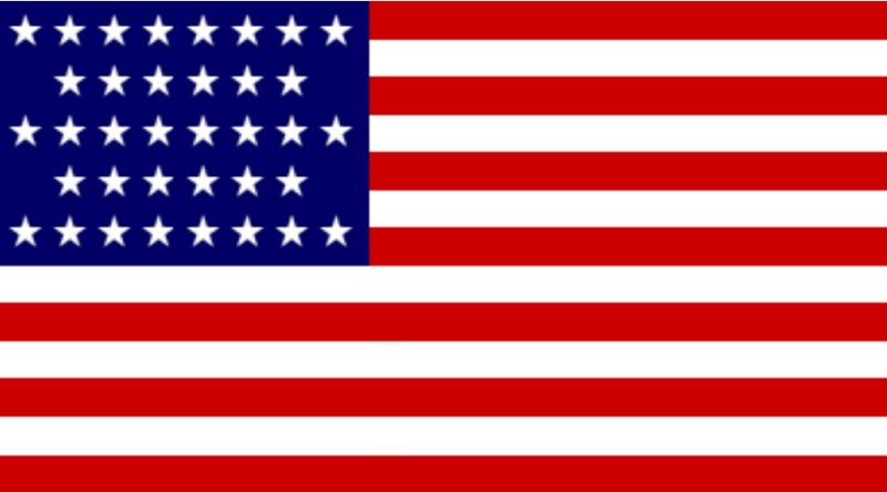 USA 36 Stars Linear 3'X5' Embroidered Flag ROUGH TEX® 600D Nylon