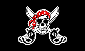 Pirate Red Bandana Hat Skull Crossed Swords 12"x18" Flag ROUGH TEX® 100D Jolly Roger With Grommets