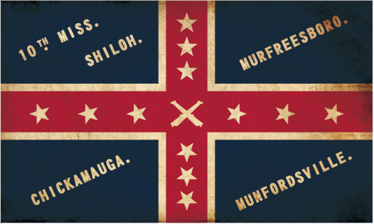10th Mississippi Polk Banner 3'X5' Flag ROUGH TEX® 100D Regimental