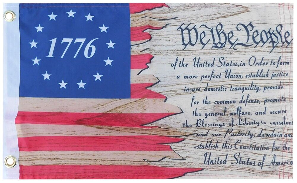 2nd Amendment Flag Betsy Ross 1776 We The People 3x5 USA Flag - Black & Red Rough Tex® 100D, Made By Tradewinds Betsy Ross Flag - Foto 6