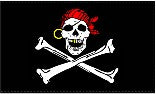 Happy Pirate Jolly Roger 3'X5' Flag ROUGH TEX® 100D Skull Bones Red Bandana