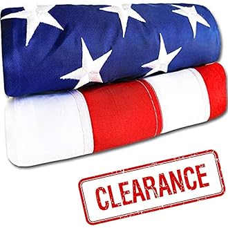 American Flag Nylon USA Embroidered Stars Sewn Stripes 3'x5' Brass Grommets Clearance Black Friday Sale
