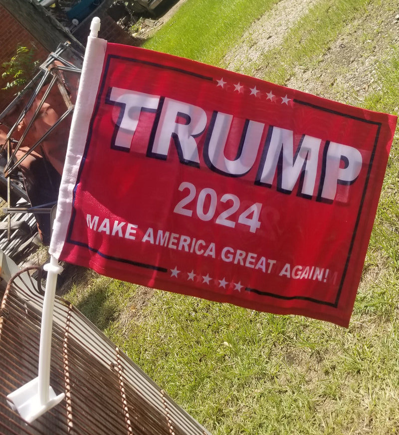 Trump 2024  Make America Great Again Red Car Flags