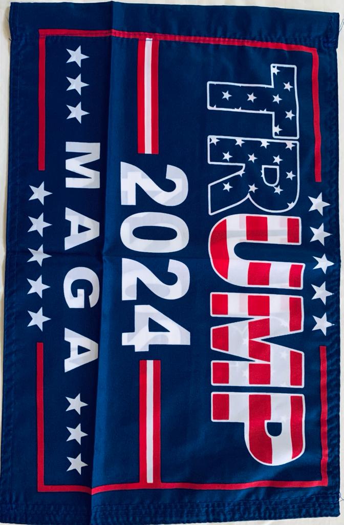 Bandiera Trump 2024 MAGA Make America Great Again - 12x18 Poliestere Con Asta Da 30
