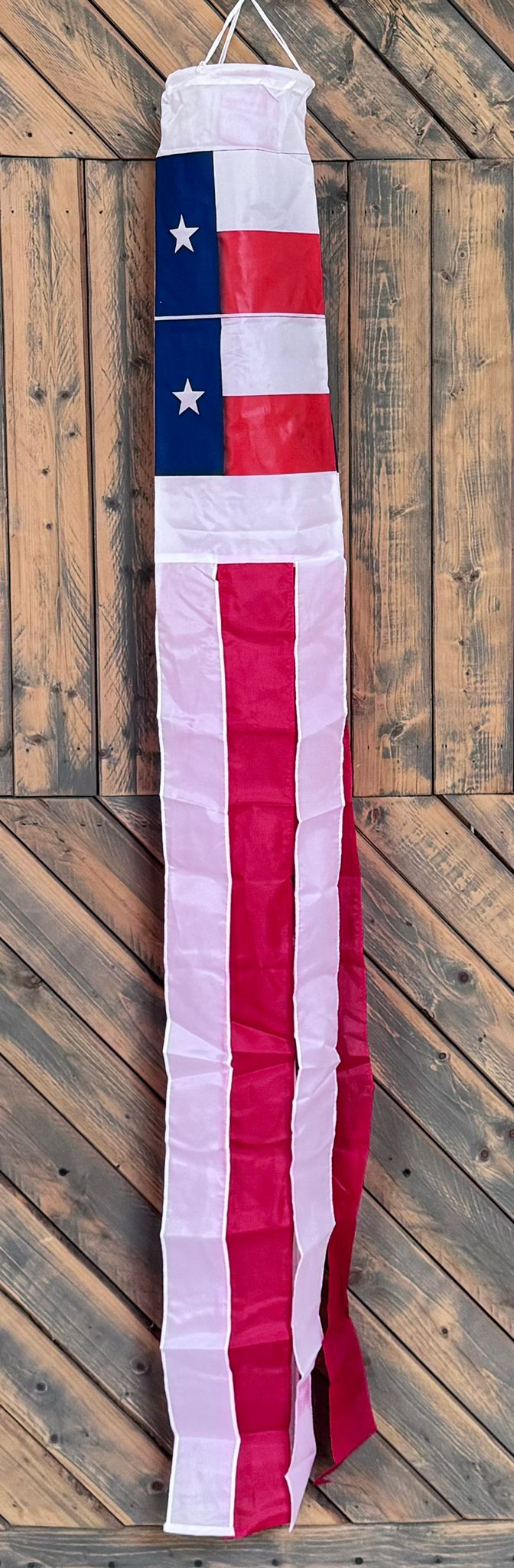 Texas Double Flag 5.5"x60" Windsock 68D Nylon