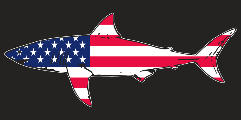 American Shark Bumper Stickers Made in USA