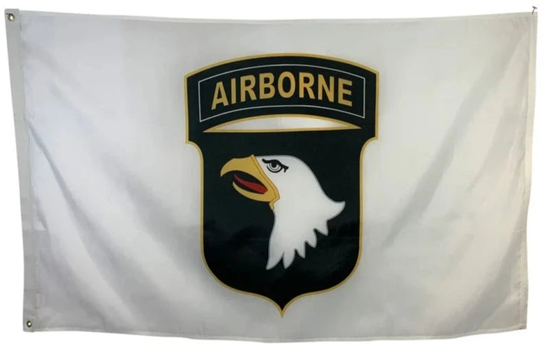 Airborne 101st Eagle White 3'X5' Flag ROUGH TEX® 68D