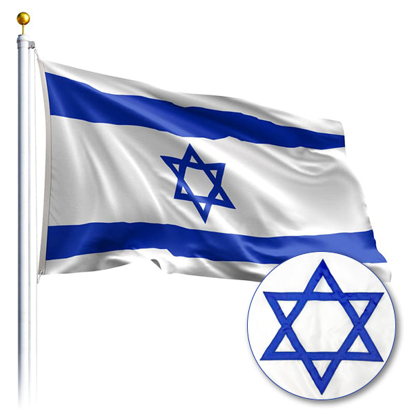 Israel Flag Desktop Decoration - Single Pole Metal Seat Israel Flag Desktop Decoration - Single Pole Metal Seat