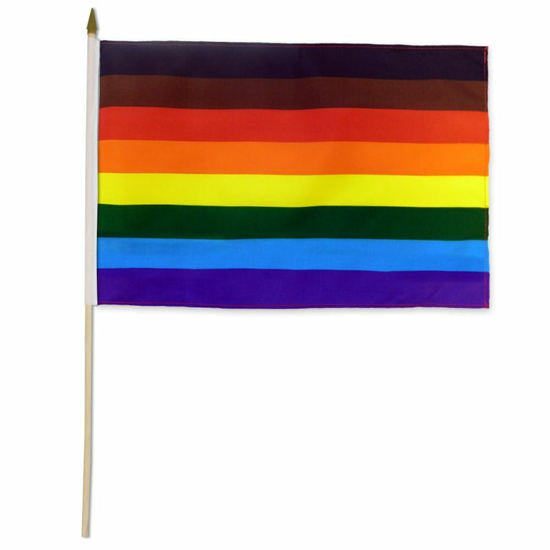 Philadelphia Rainbow 12"x18" Stick Flags Pride Parade