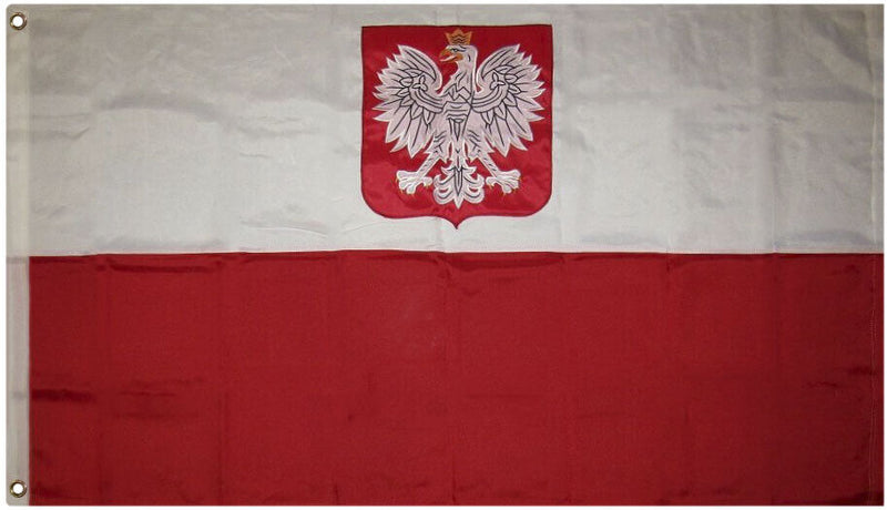 Poland with Eagle 3'X5' Embroidered Flag ROUGH TEX® 300D Nylon