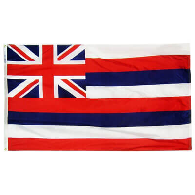 Hawaii State 3'X5' Embroidered Flag ROUGH TEX® 300D Nylon