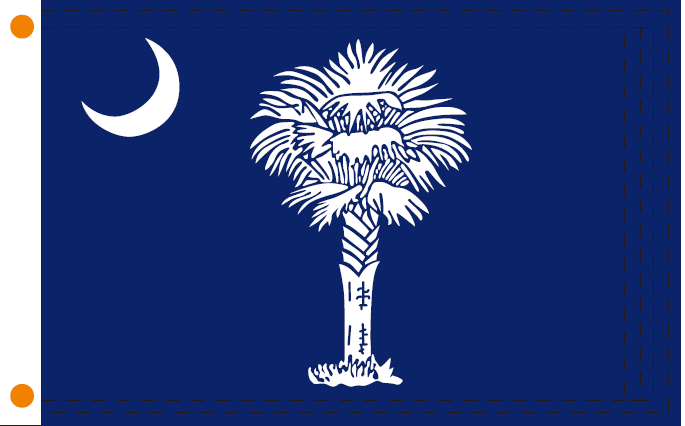 South Carolina 2023 3'x5' Embroidered Flag ROUGH TEX® 210D Oxford Nylon
