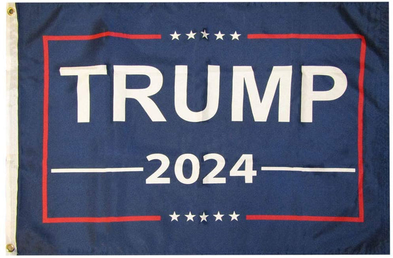 Trump 2024 Double Sided 12''X18'' Car Flag -  Knit Nylon