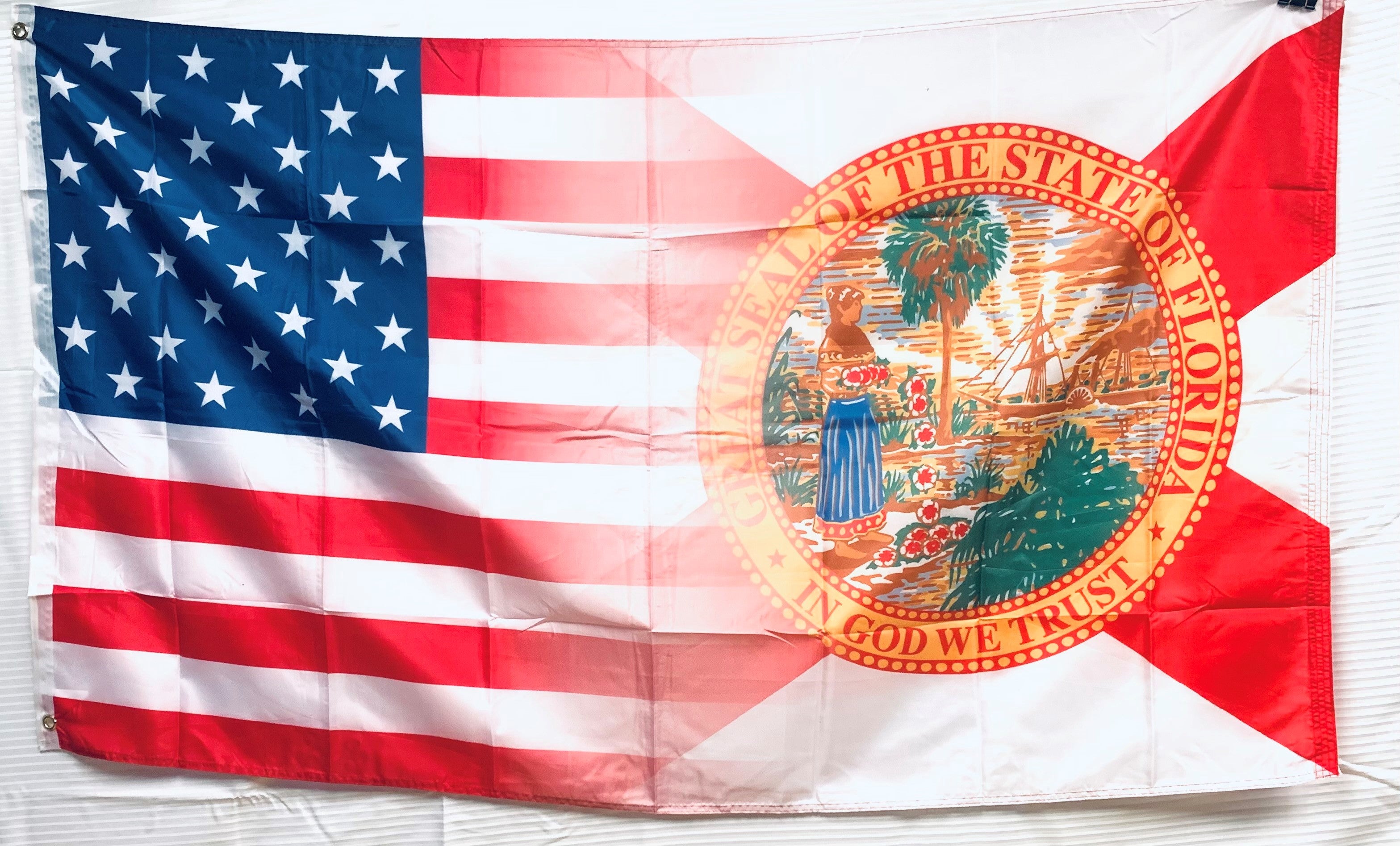 thumbnail image 2 of Trade Winds 3x5ft USA Flag With Marijuana Weed Leaf – 50 Stars, Rough Tex 100D Polyester 2 of 6