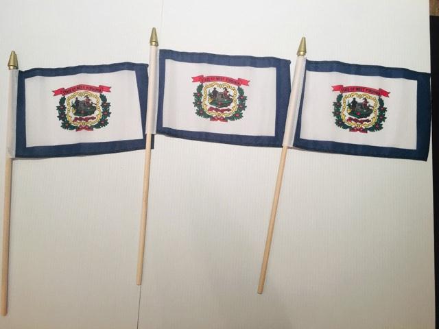 24 6x9 inch sewn edge classroom US State American flags & USA Stick Flags