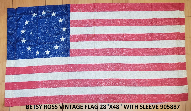 Betsy Ross Vintage Sleeved 28"x48" 100D American Revolution Flag Rough Tex ®