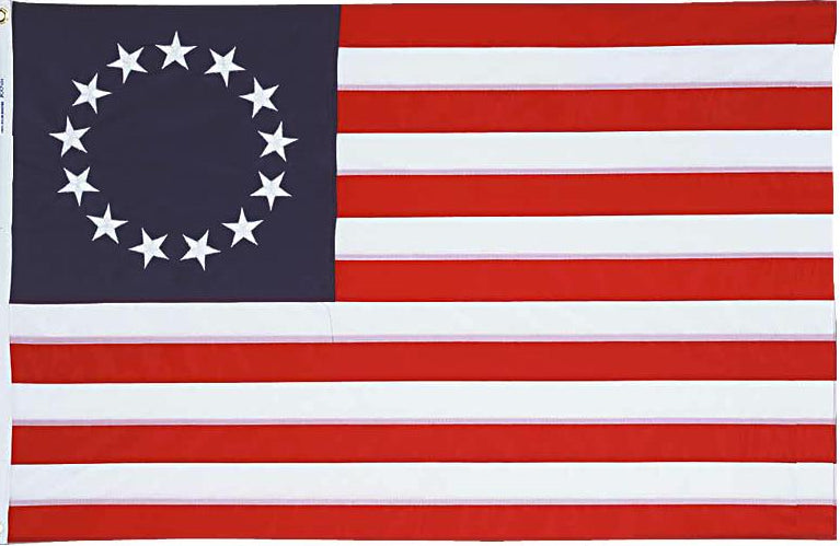 Betsy Ross 13 Star USA Flag 2'x3' Feet 210D Embroidered Nylon American Revolution Flag Rough Tex ®
