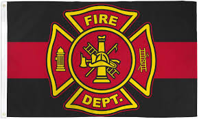 Fire Department (Red Line) 3'X5' Flag ROUGH TEX® 100D