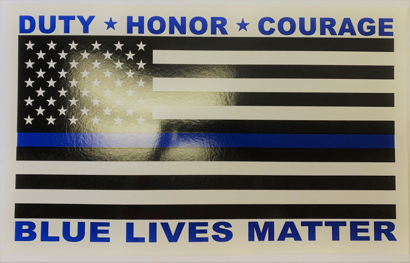 US POLICE MEMORIAL DUTY HONOR COURAGE DOUBLE SIDED YARD SIGN 14.5"X 23" inches