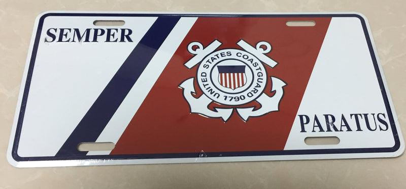 Semper Paratus United States Coast Guard Embossed License Plate