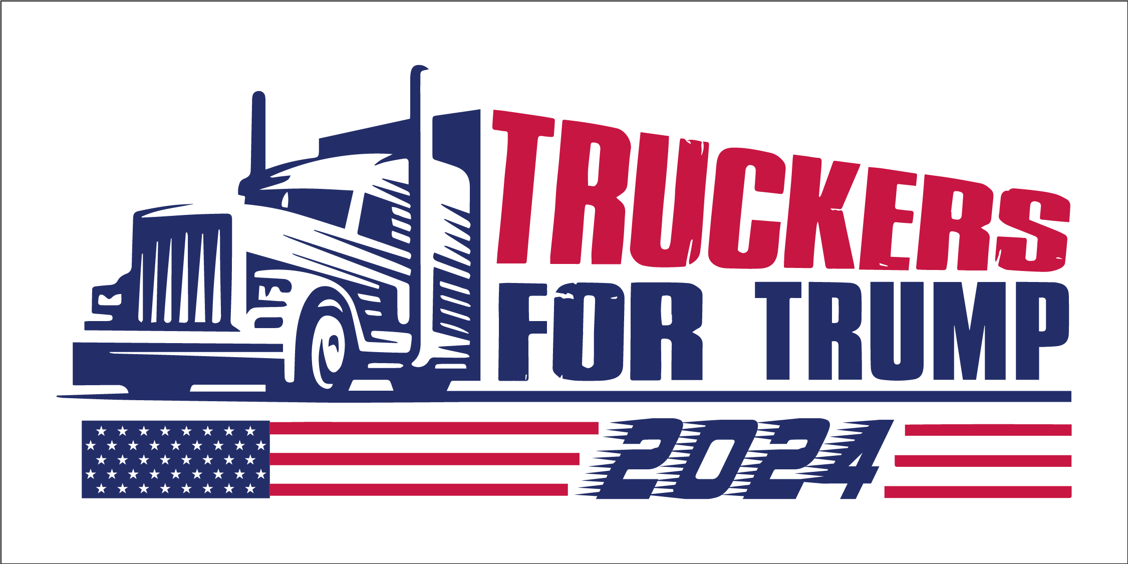 Truckers For Trump 2024 Bumper Sticker