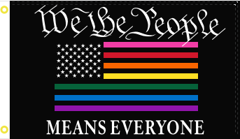 thumbnail image 2 of RFCO 3x5 Ft 'We The People Means Everyone' Rainbow Flag – Woven Printed Nylon (Multicolor) 2 of 6