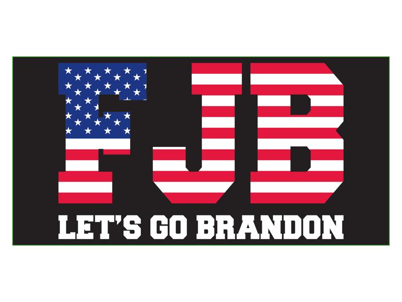 American FJB Let's Go Brandon Black USA Official Bumper Stickers Wholesale Pack of 50 (3.75"x7.5") TRUMP