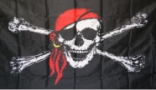 Jolly Roger Red Bandana 3'X5' Embroidered Flag ROUGH TEX® 600D Nylon