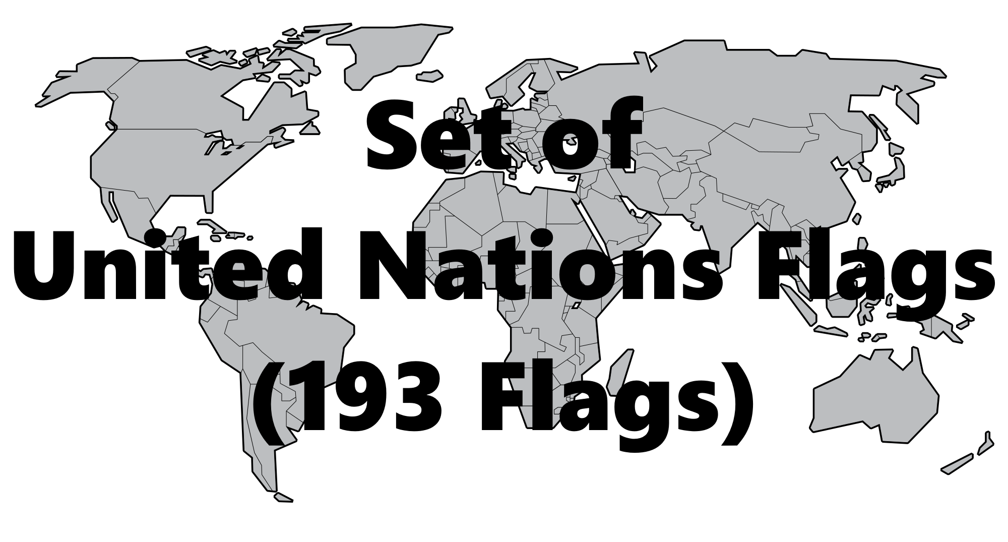 Set Of 193 UN Country Flags
