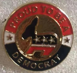 Proud To Be A Democrat Round Lapel Pin