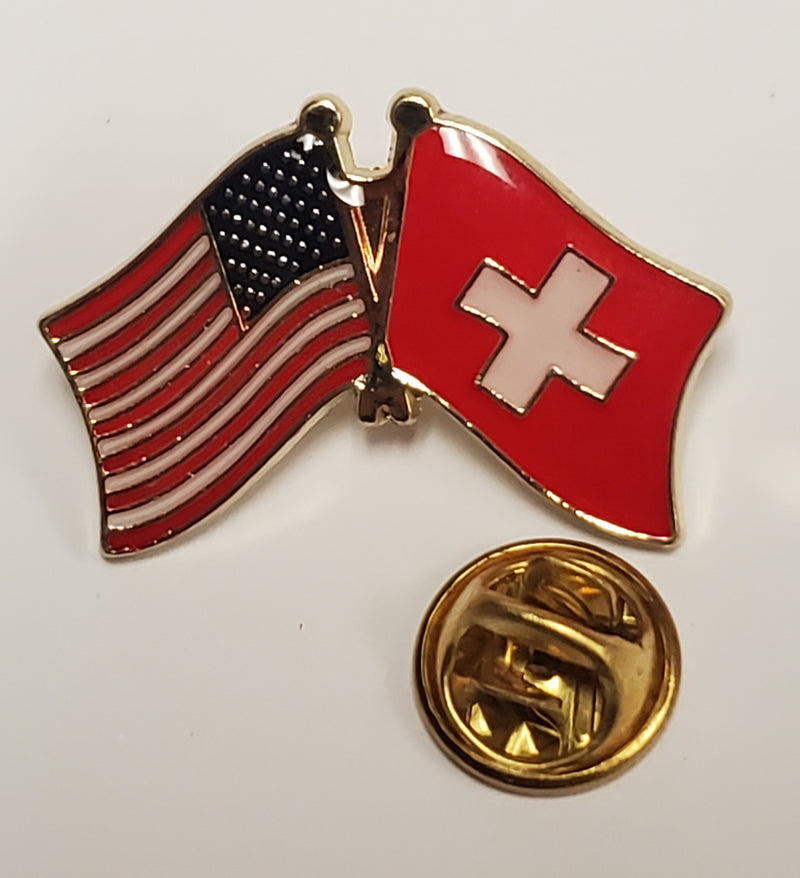 USA Swiss Lapel Pin American Friendship