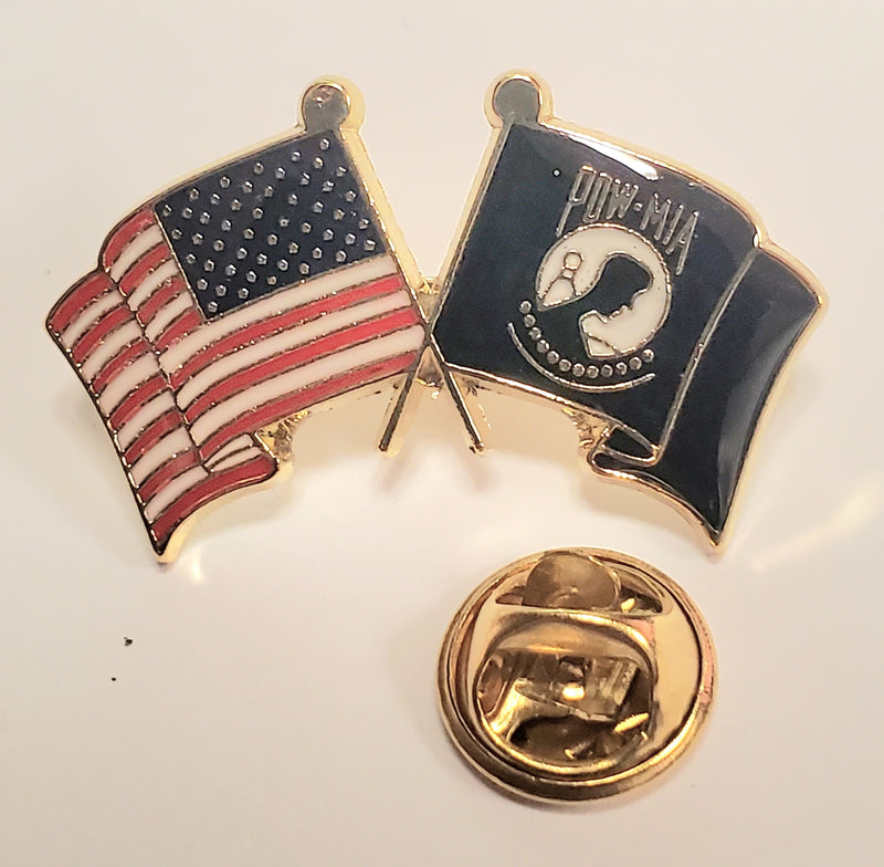 USA POW MIA Wavy Lapel Pin American Veteran