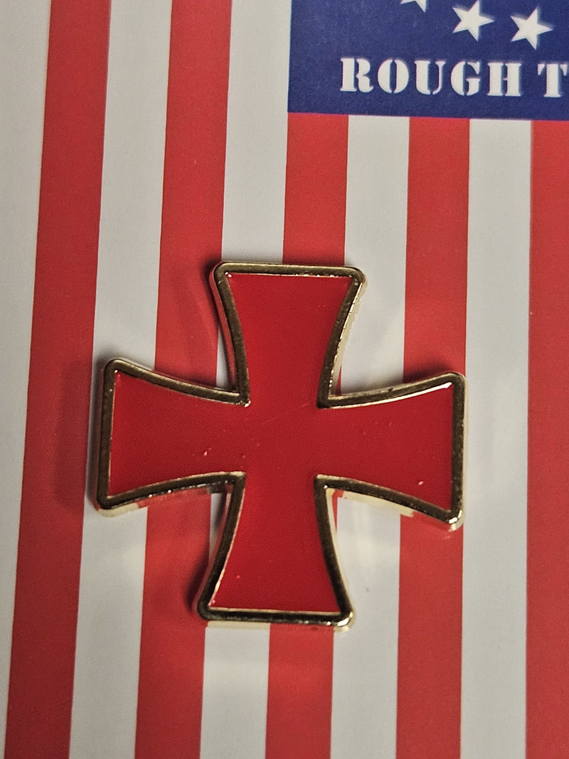 Knight Templar Cross Lapel Pin Crusader Iron Honor