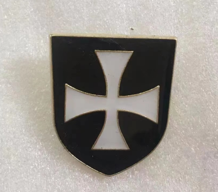 Knight Templar Shield Black Lapel Pin Christian Cross