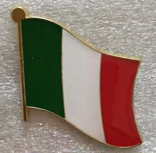 Italy Wavy Lapel Pin Italian Flag Badge