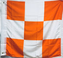 Airport Safety Orange Checkered 3'x3' Flag ROUGH TEX® 100D with Sleeve And Grommets FAA