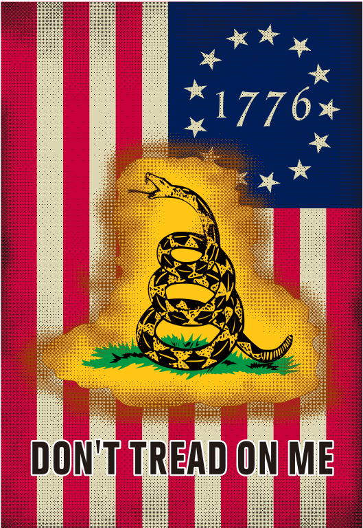 Betsy Ross Gadsden 1776 12"x18" 100D ROUGH TEX® Double Sided Garden Flag