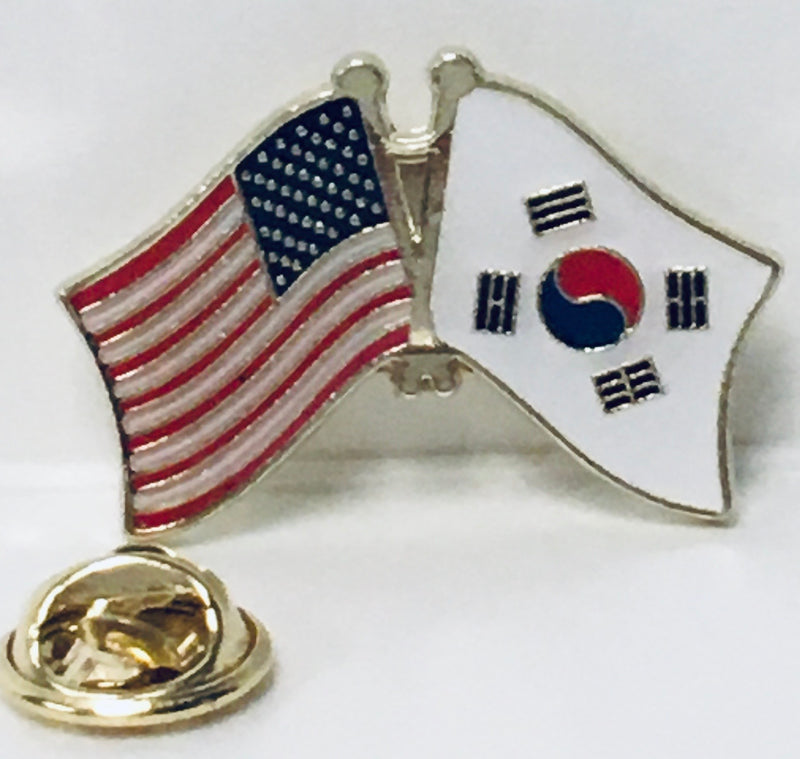 USA & South Korea Friendship Lapel Pin American Korean