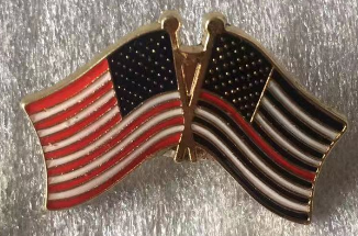 USA & USA Red Line Friendship Lapel Pin