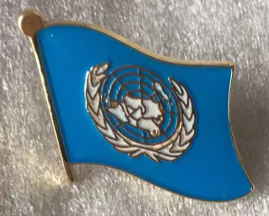 United Nations Flag Wavy Lapel Pin